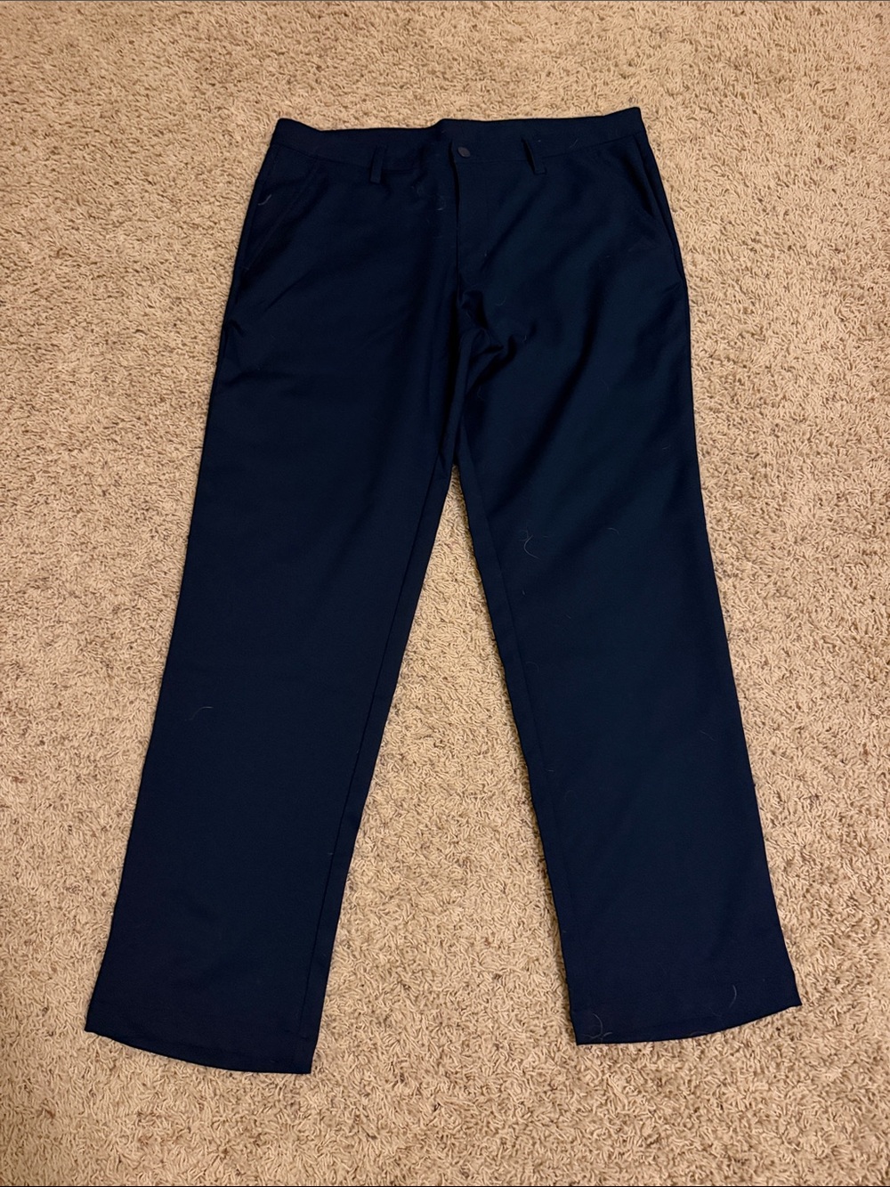 adidas Men's Navy Straight-Leg Dress Pants
